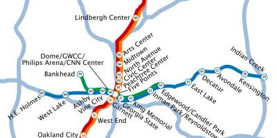 Kaart van de metro Atlanta