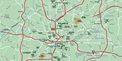 Grotere Atlanta gebied kaart
