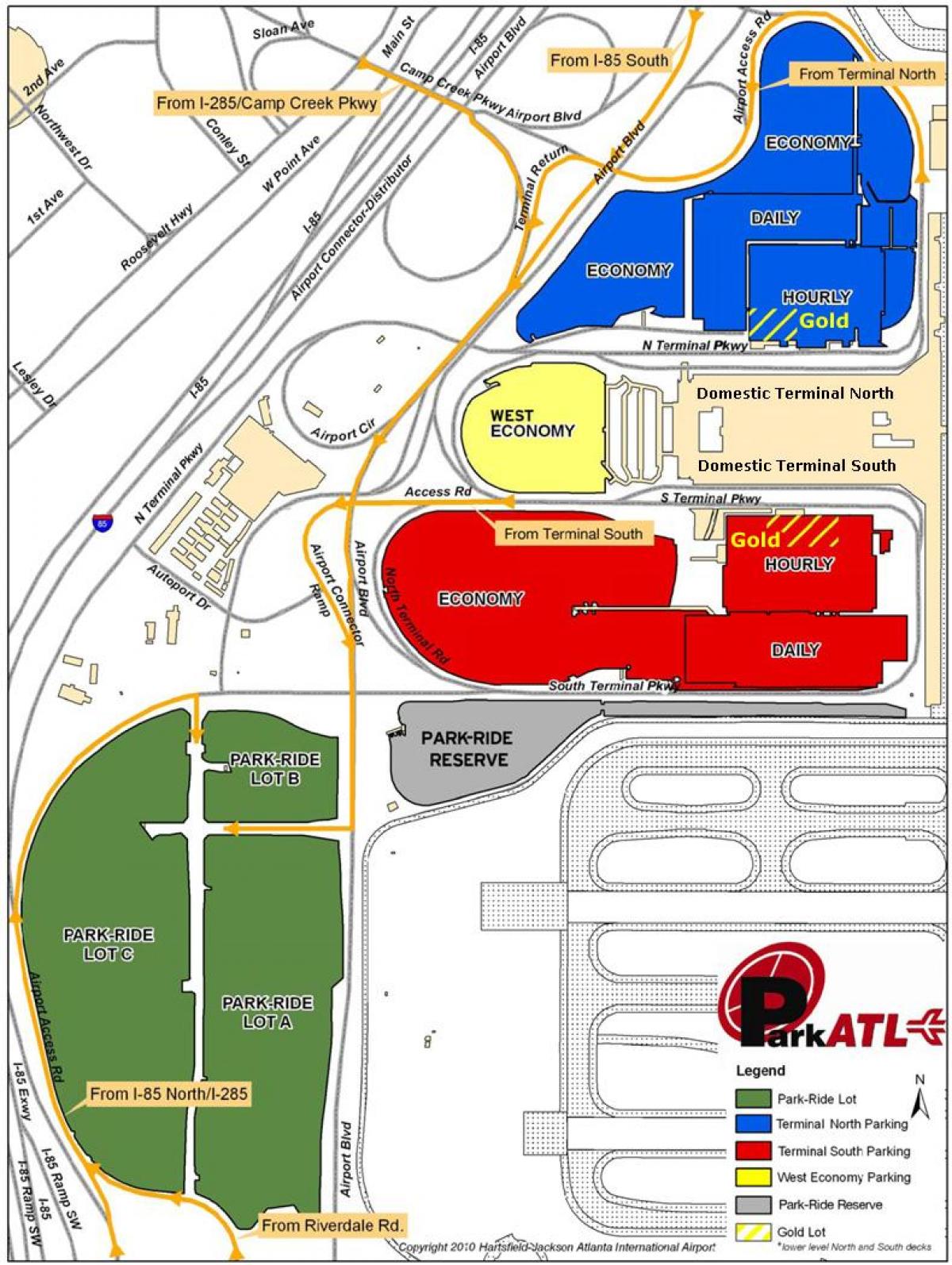 Atlanta Hartsfield airport parking kaart