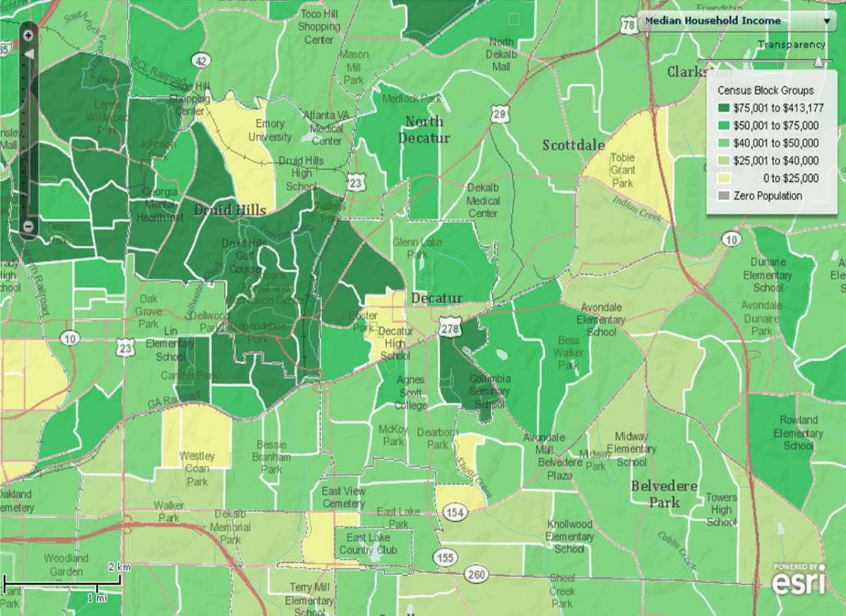 demografische kaart van Atlanta