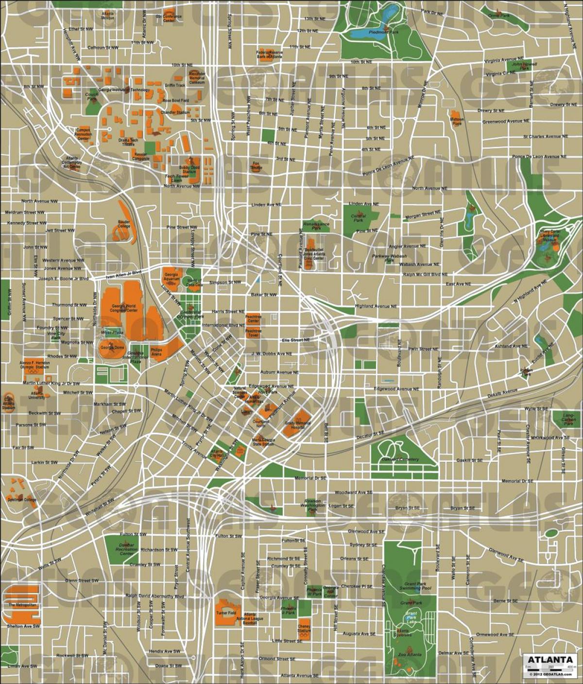 stad van Atlanta kaart bekijken