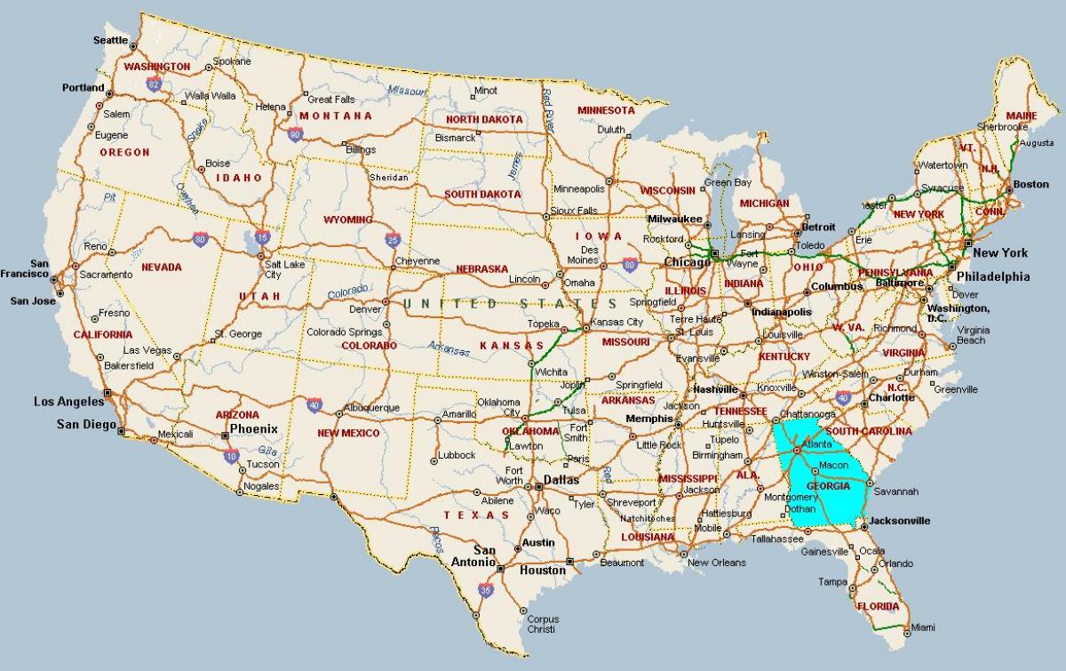 kaart van Georgia, verenigde staten