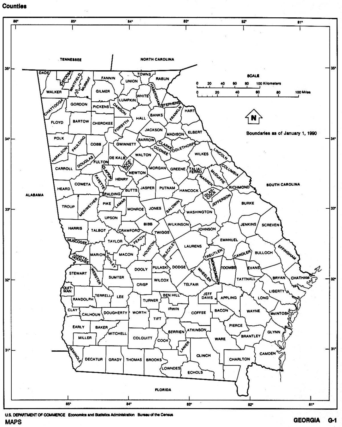 Georgia state kaart