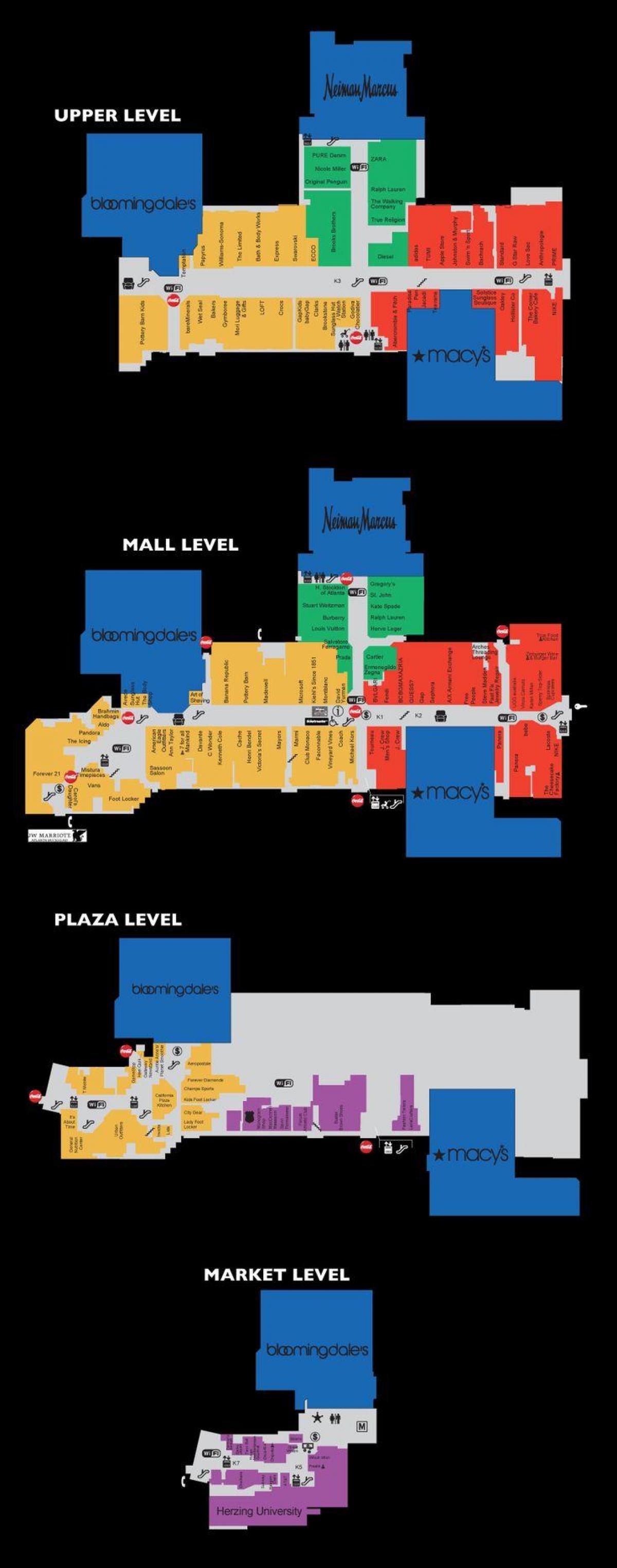 Het Lenox square mall kaart