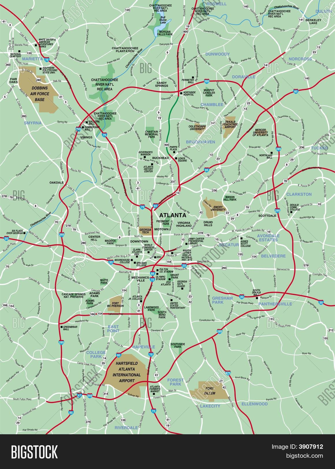 Atlanta kaart omgeving