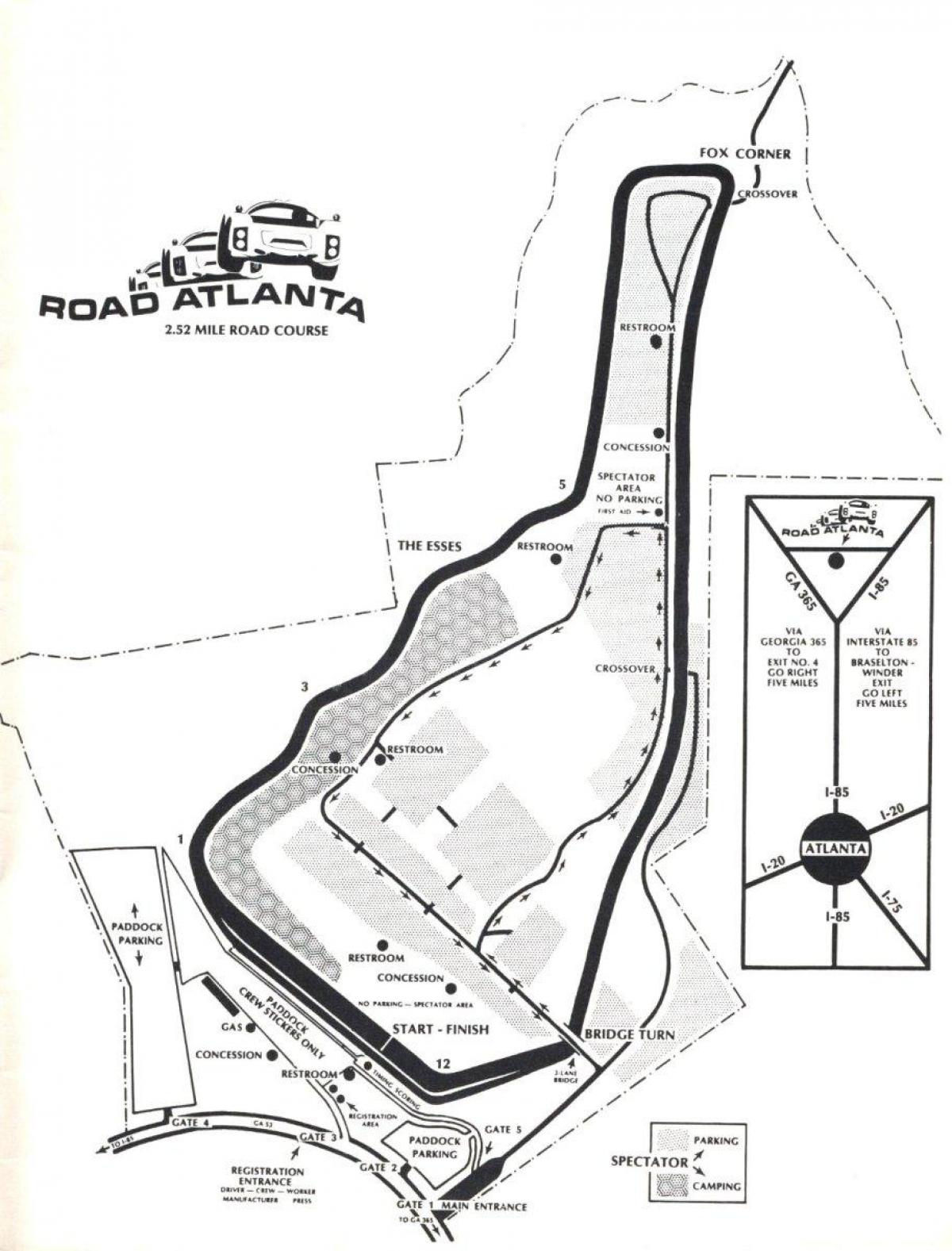 kaart van road Atlanta track