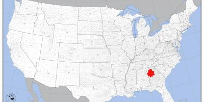 Atlanta op een kaart