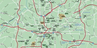 Atlanta kaart omgeving